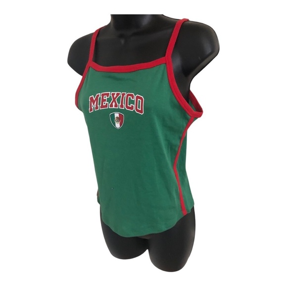 Super cute green red trim Mexico print tank top cami size XS brand new - Picture 11 of 12
